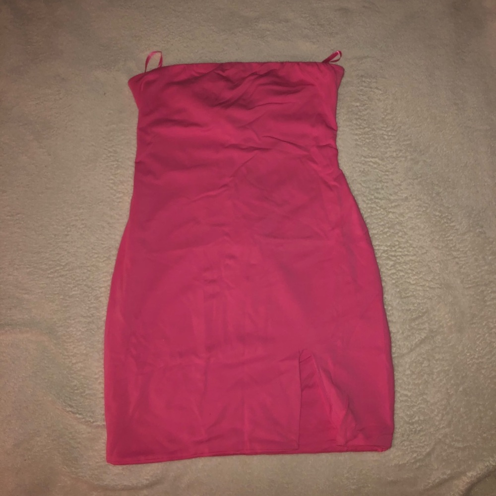 Superdown Strapless Sexy Pink Mini Dress